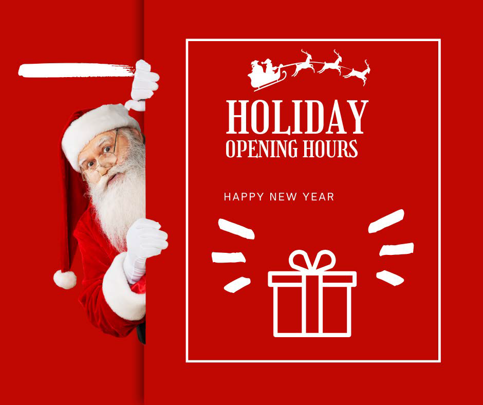 Library opening hours over the Christmas holiday period.